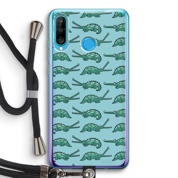 Kroko: Huawei P30 Lite Transparant Hoesje met koord