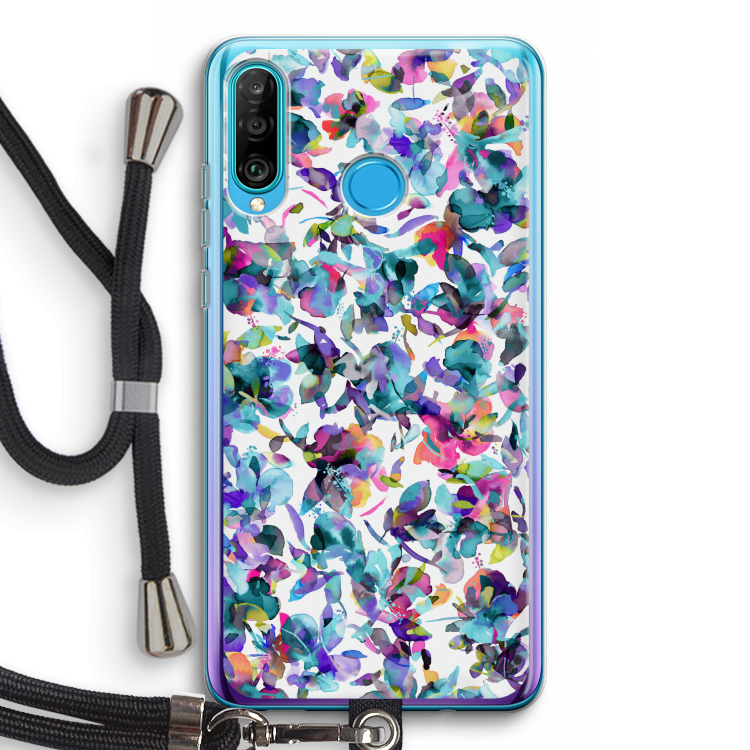 Hibiscus Flowers: Huawei P30 Lite Transparant Hoesje met koord