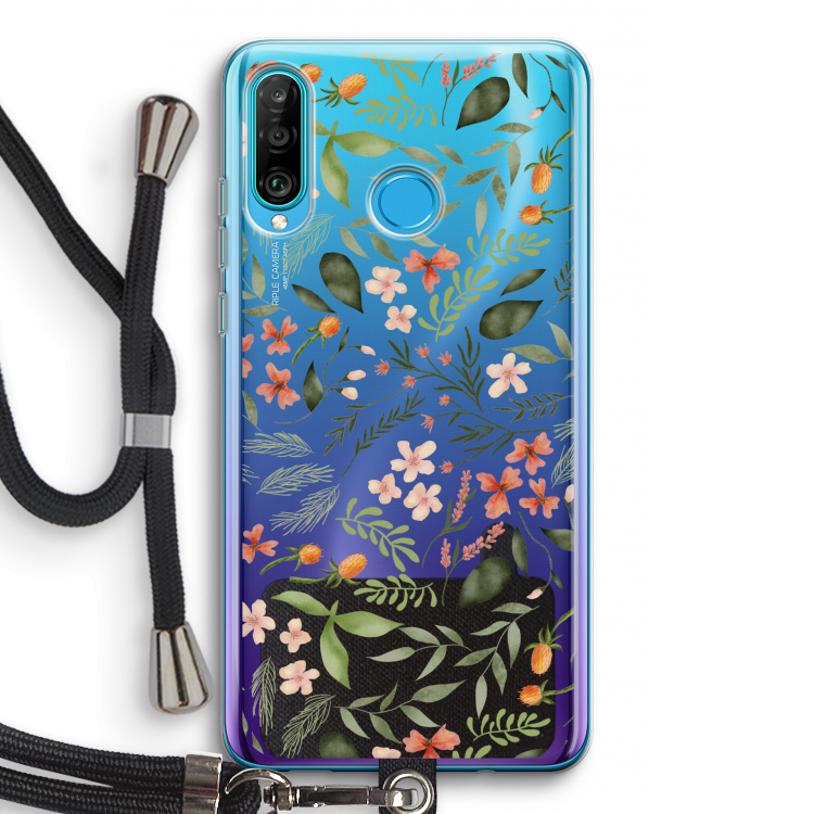 Sweet little flowers: Huawei P30 Lite Transparant Hoesje met koord