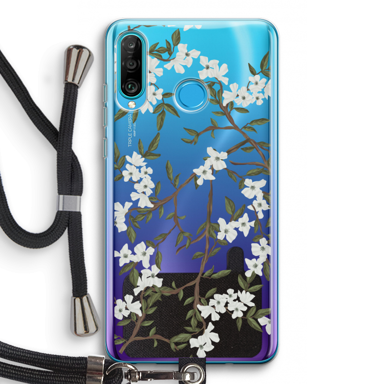 Blossoming spring: Huawei P30 Lite Transparant Hoesje met koord