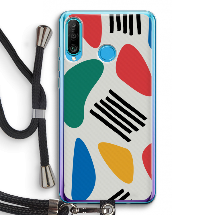 Illustratieve pop 1: Huawei P30 Lite Transparant Hoesje met koord