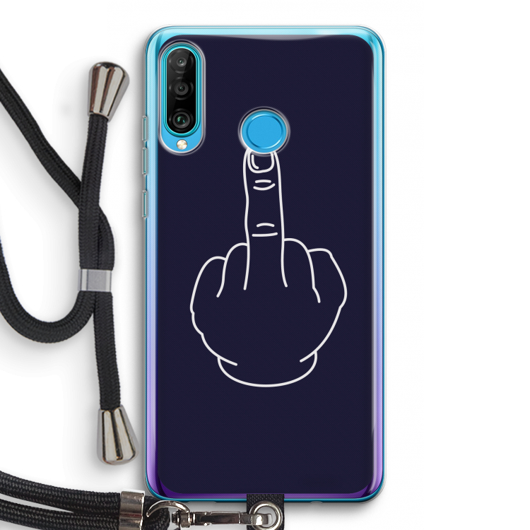 F**k U: Huawei P30 Lite Transparant Hoesje met koord