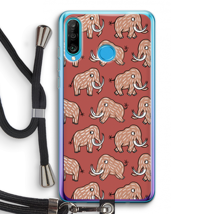 Mammoet: Huawei P30 Lite Transparant Hoesje met koord