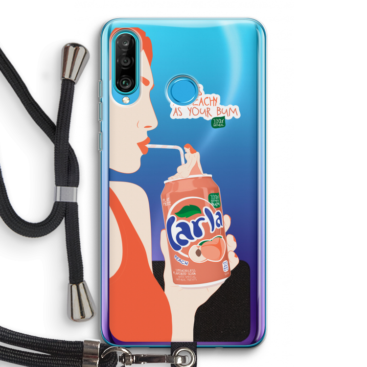 Peach please!: Huawei P30 Lite Transparant Hoesje met koord