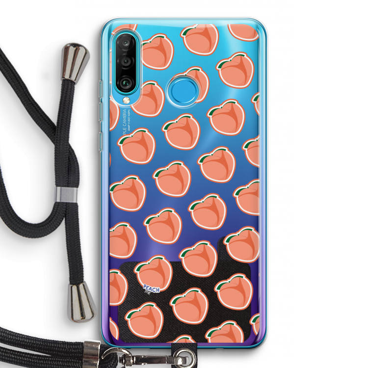 Just peachy: Huawei P30 Lite Transparant Hoesje met koord