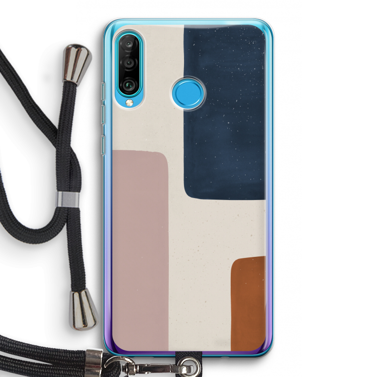 Geo #5: Huawei P30 Lite Transparant Hoesje met koord