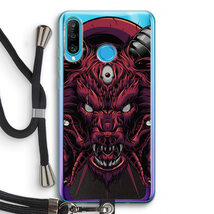 Hell Hound and Serpents: Huawei P30 Lite Transparant Hoesje met koord