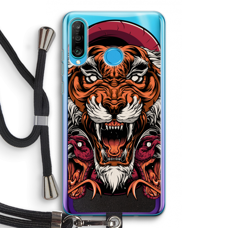 Tiger and Rattlesnakes: Huawei P30 Lite Transparant Hoesje met koord