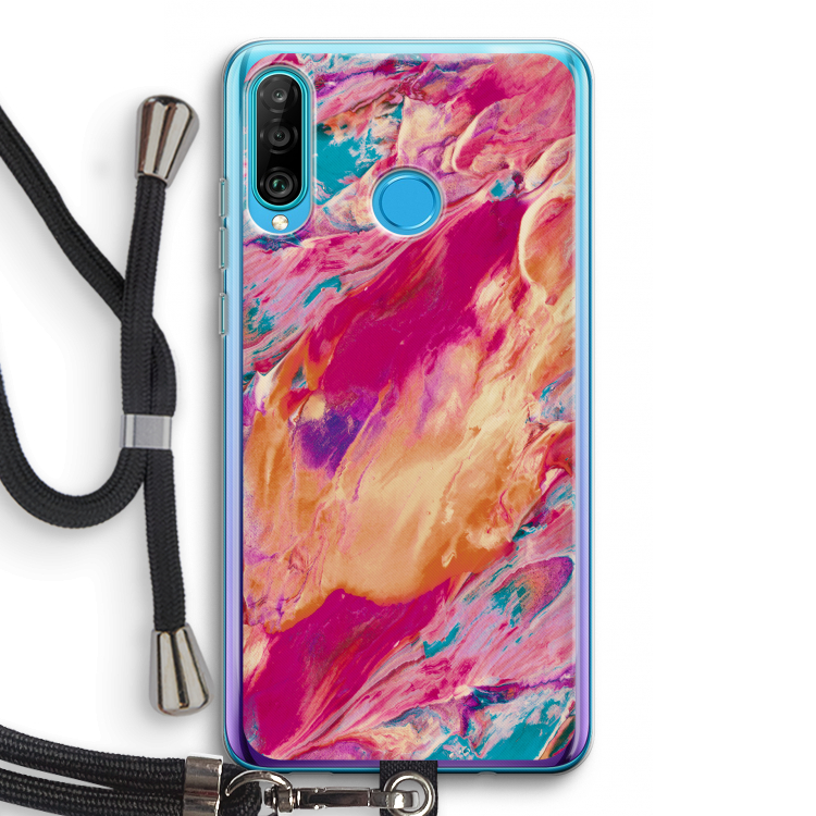 Pastel Echoes: Huawei P30 Lite Transparant Hoesje met koord