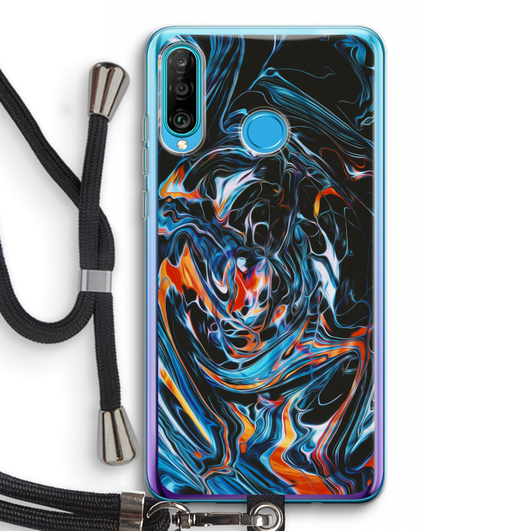 Black Unicorn: Huawei P30 Lite Transparant Hoesje met koord