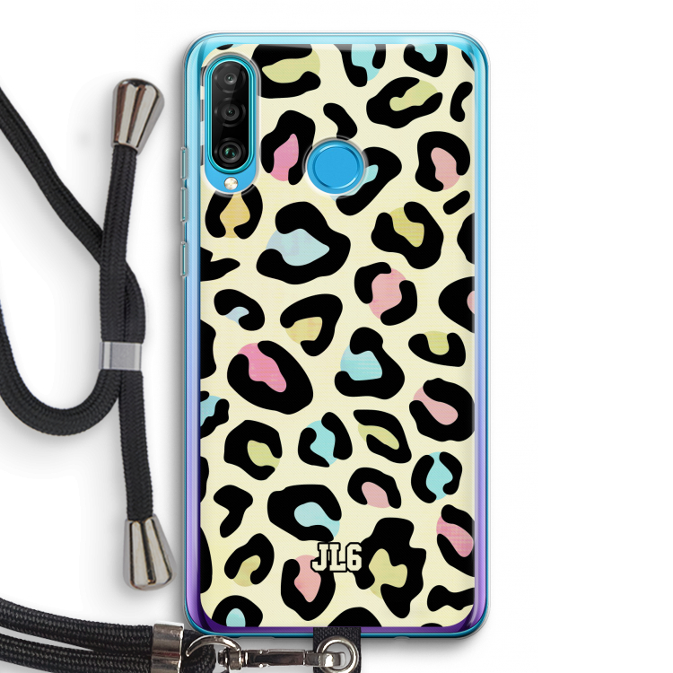 Leopard pattern: Huawei P30 Lite Transparant Hoesje met koord