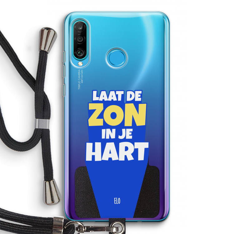 Laat de zon in je hart: Huawei P30 Lite Transparant Hoesje met koord