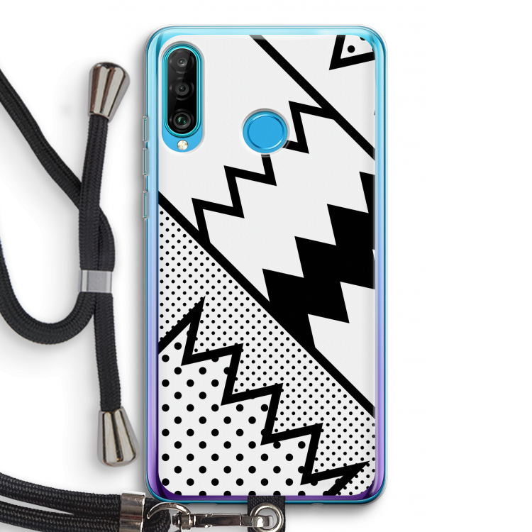Pop Art #5: Huawei P30 Lite Transparant Hoesje met koord