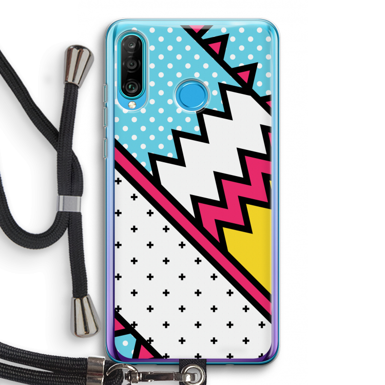 Pop Art #2: Huawei P30 Lite Transparant Hoesje met koord