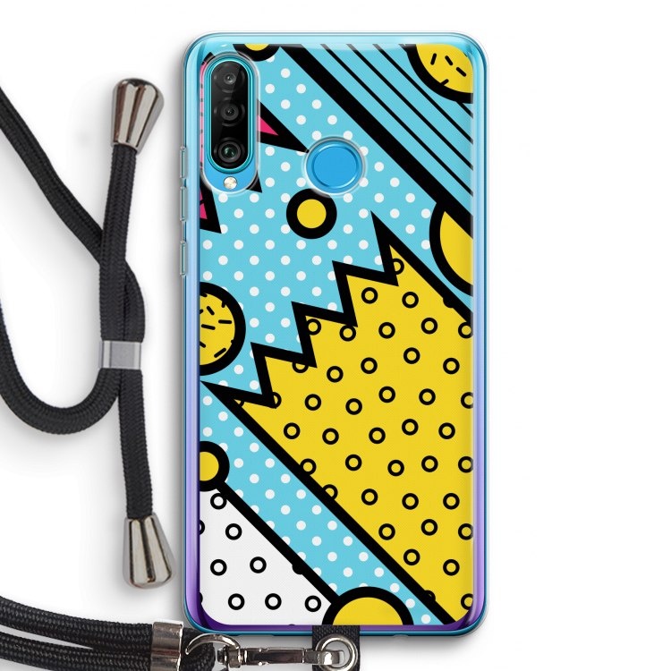 Pop Art #1: Huawei P30 Lite Transparant Hoesje met koord