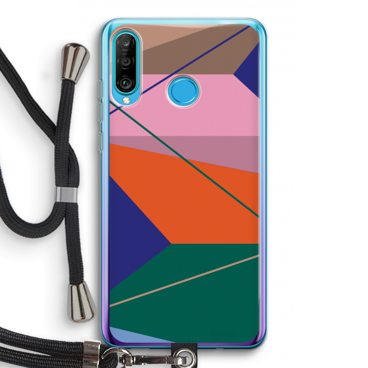 Gestalte 1: Huawei P30 Lite Transparant Hoesje met koord