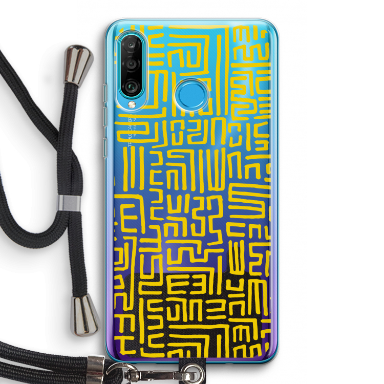 Majorelle Blue Print: Huawei P30 Lite Transparant Hoesje met koord