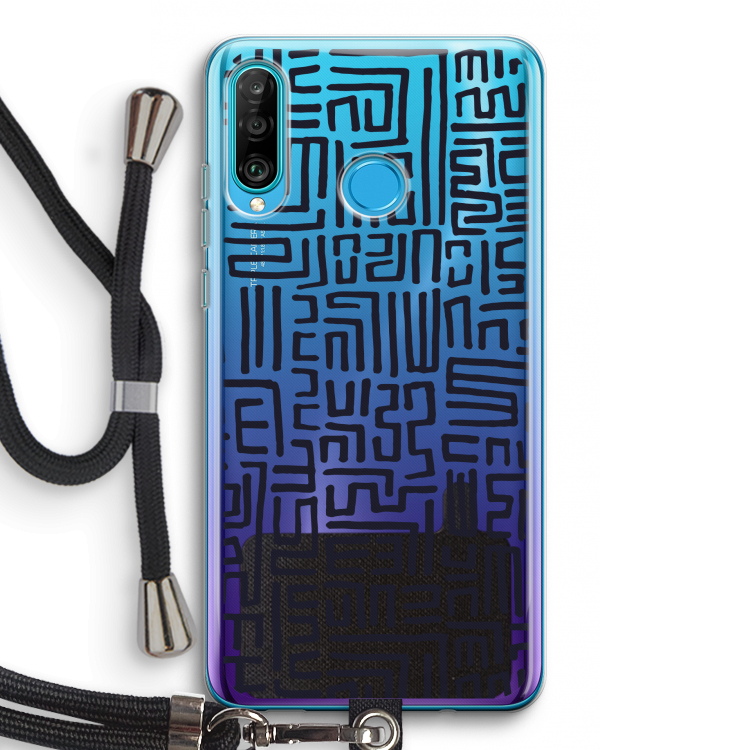 Moroccan Print: Huawei P30 Lite Transparant Hoesje met koord