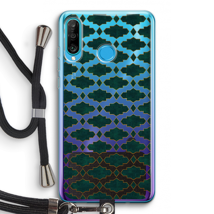 Moroccan tiles: Huawei P30 Lite Transparant Hoesje met koord