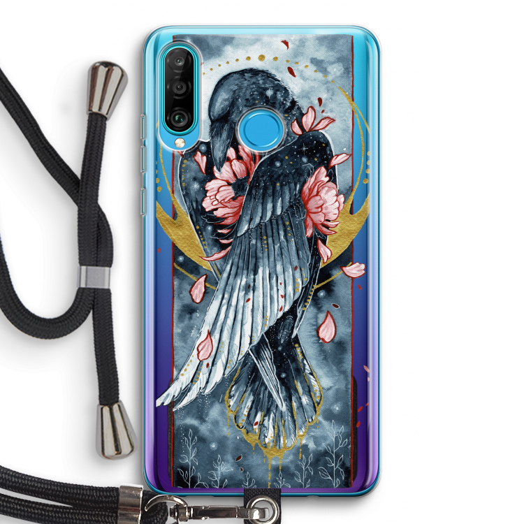 Golden Raven: Huawei P30 Lite Transparant Hoesje met koord