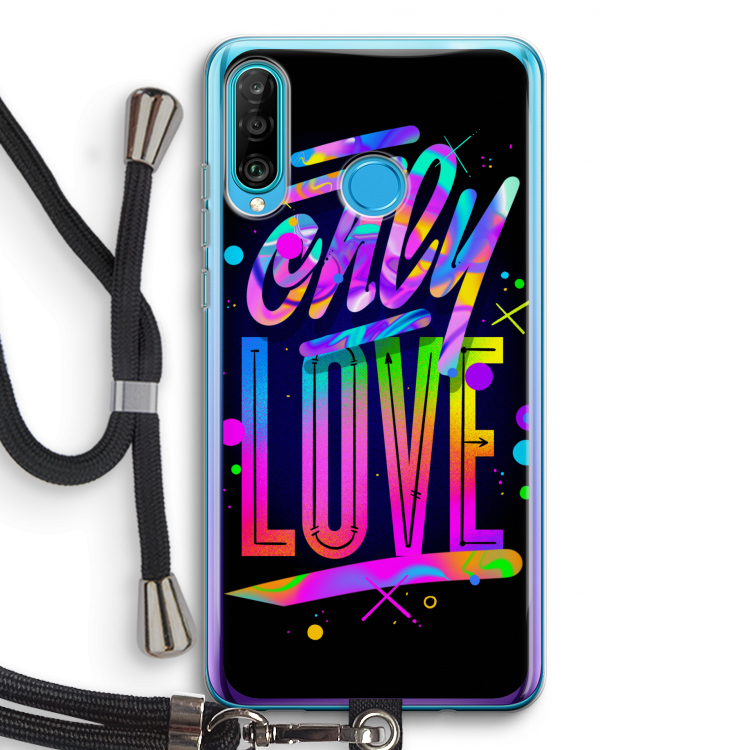 Only Love: Huawei P30 Lite Transparant Hoesje met koord