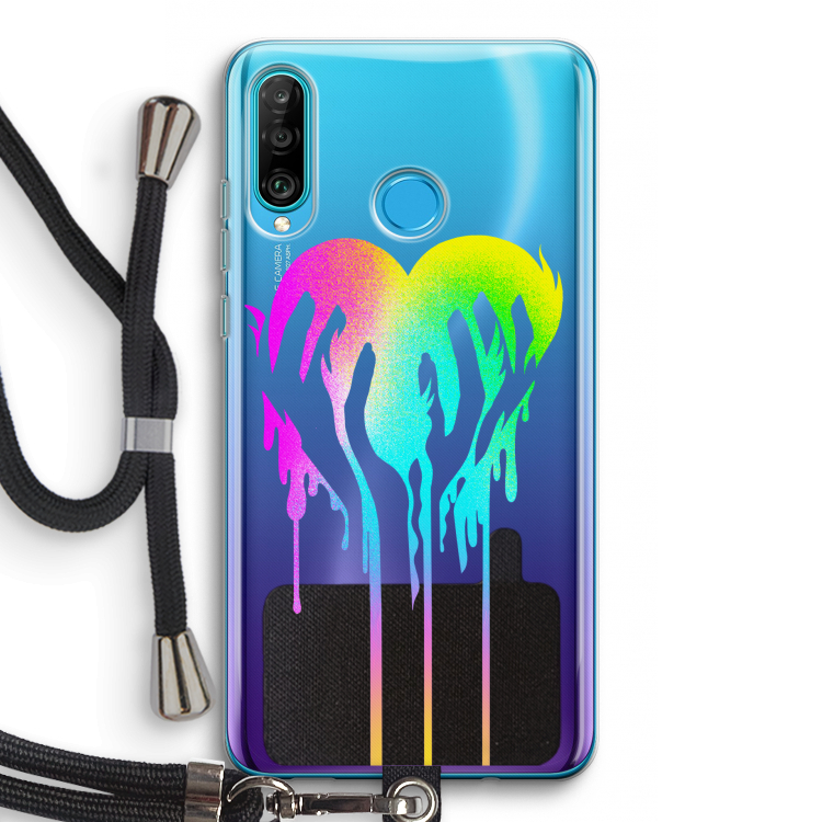 Hold My Heart: Huawei P30 Lite Transparant Hoesje met koord