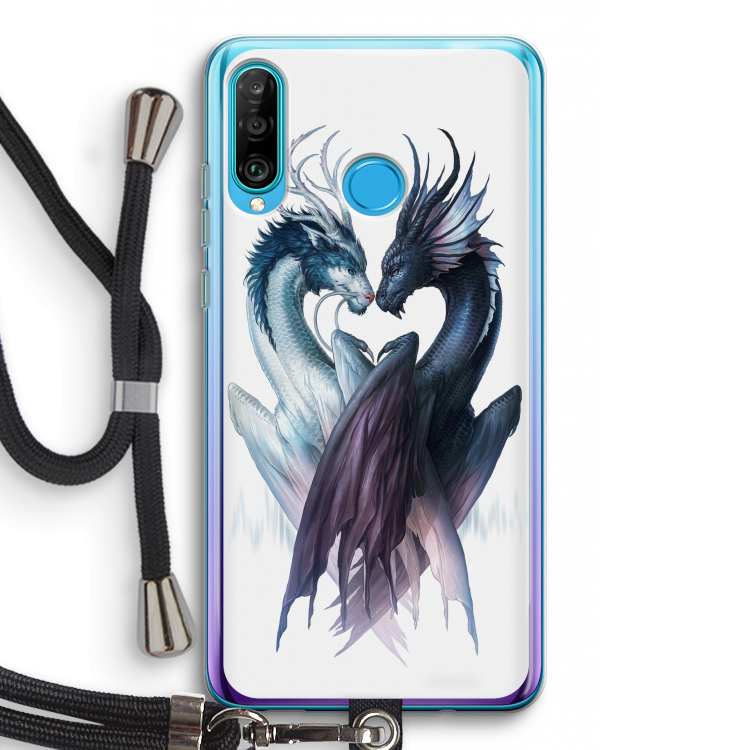 Yin Yang Dragons: Huawei P30 Lite Transparant Hoesje met koord