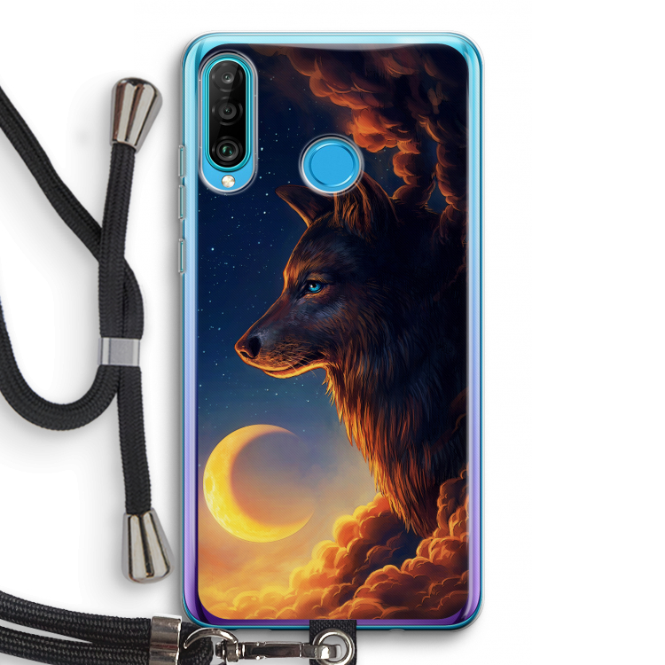 Night Guardian: Huawei P30 Lite Transparant Hoesje met koord