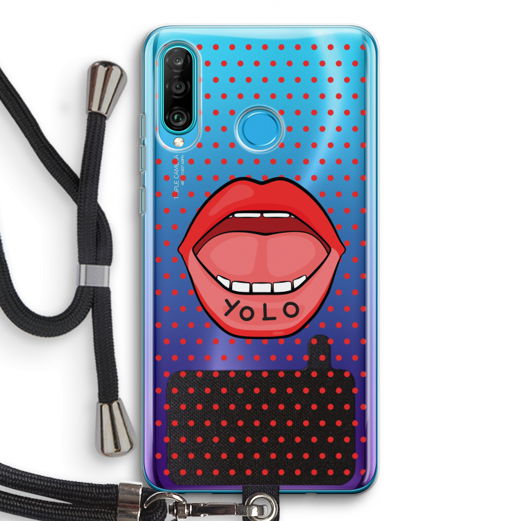 Yolo Denise: Huawei P30 Lite Transparant Hoesje met koord