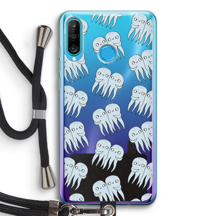 Octopussen: Huawei P30 Lite Transparant Hoesje met koord