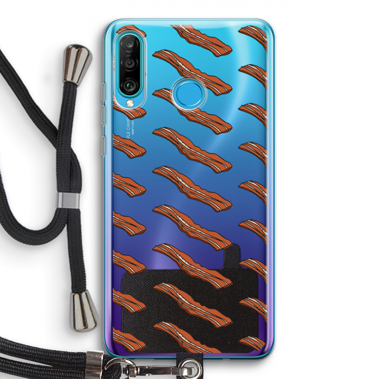 Bacon to my eggs #2: Huawei P30 Lite Transparant Hoesje met koord