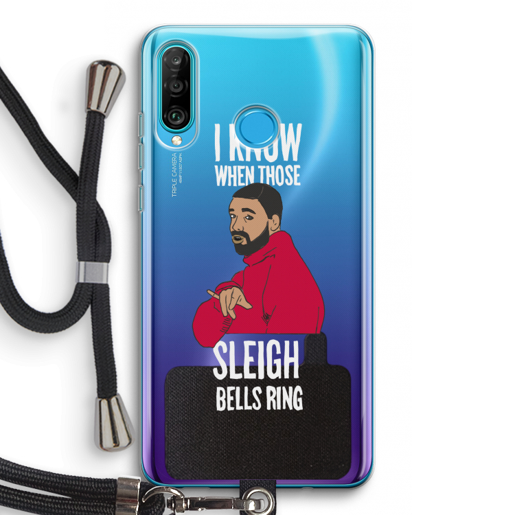 Sleigh Bells Ring: Huawei P30 Lite Transparant Hoesje met koord