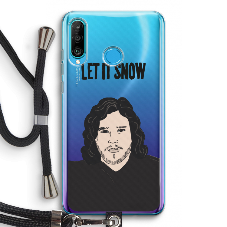 Let It Snow: Huawei P30 Lite Transparant Hoesje met koord