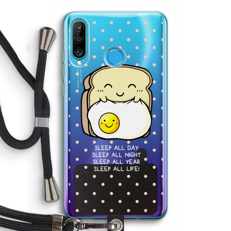 Sleep All Day: Huawei P30 Lite Transparant Hoesje met koord