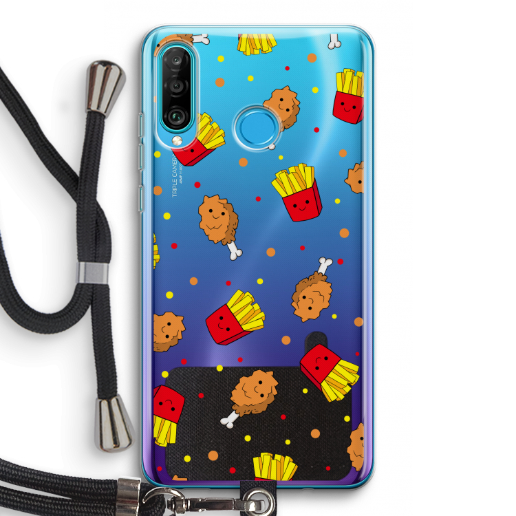 Chicken 'n Fries: Huawei P30 Lite Transparant Hoesje met koord