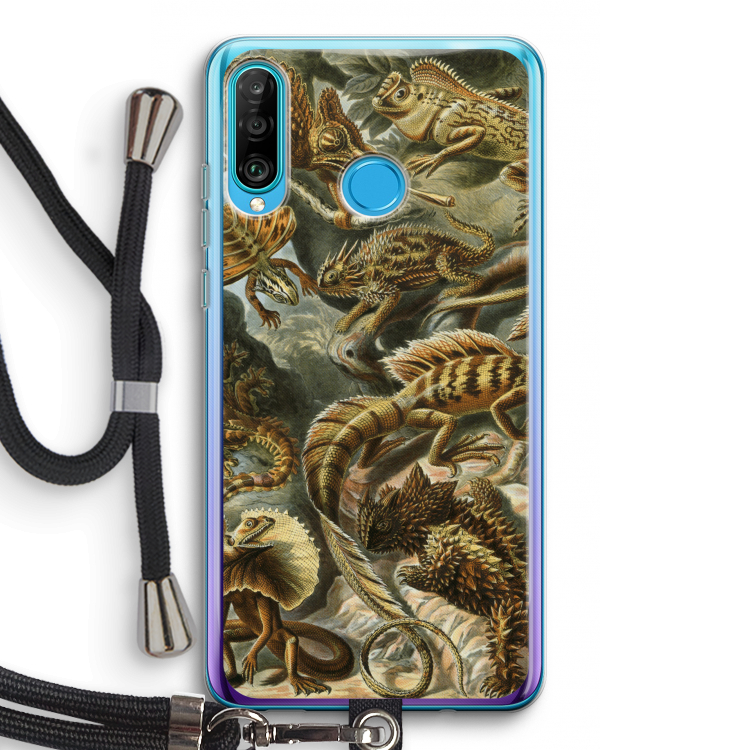 Haeckel Lacertilia: Huawei P30 Lite Transparant Hoesje met koord