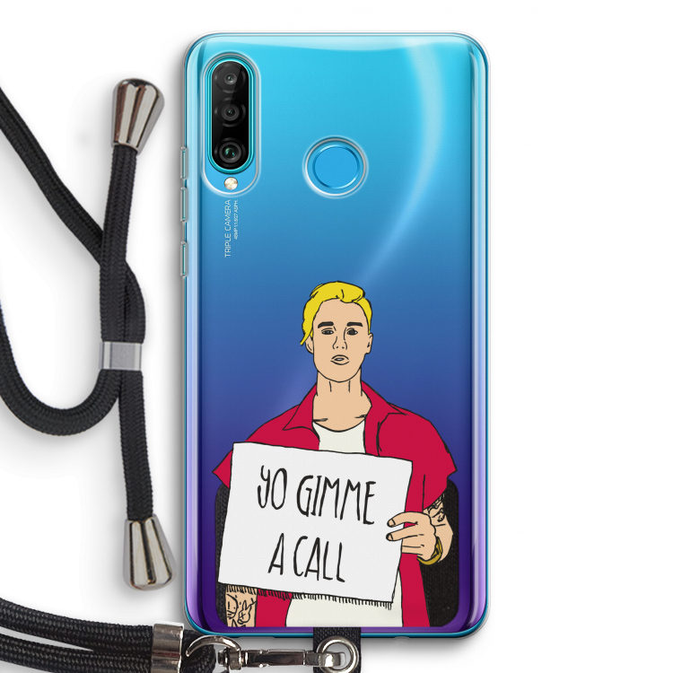 Gimme a call: Huawei P30 Lite Transparant Hoesje met koord