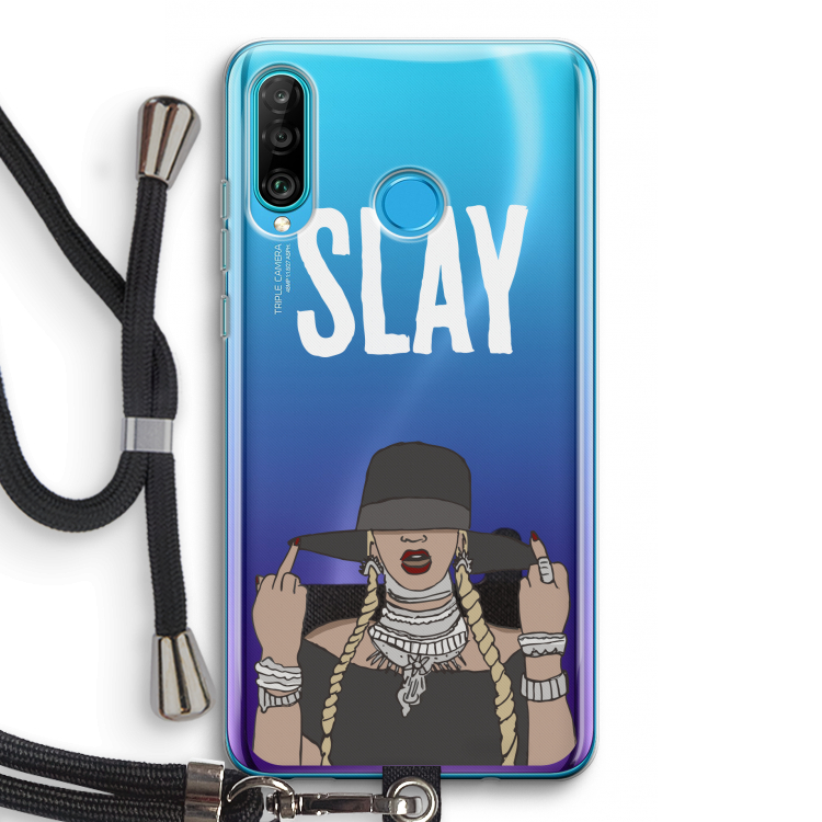 Slay All Day: Huawei P30 Lite Transparant Hoesje met koord