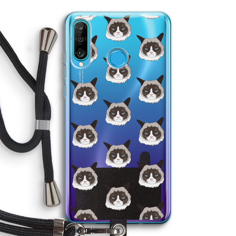 It's a Purrr Case: Huawei P30 Lite Transparant Hoesje met koord