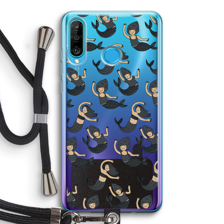 Zeemeermin: Huawei P30 Lite Transparant Hoesje met koord