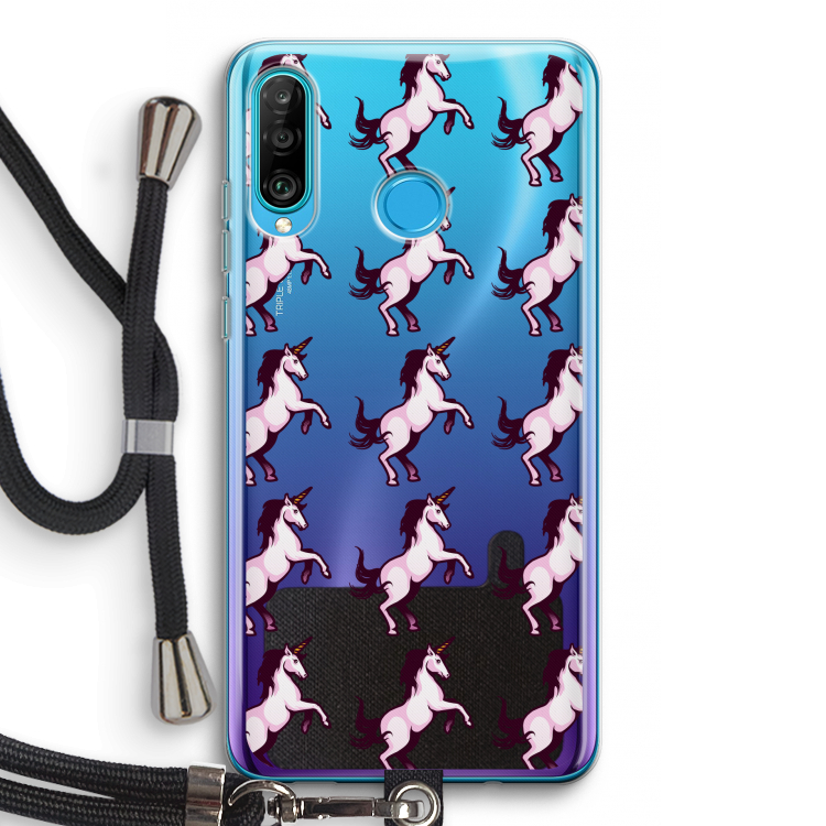 Musketon Unicorn: Huawei P30 Lite Transparant Hoesje met koord