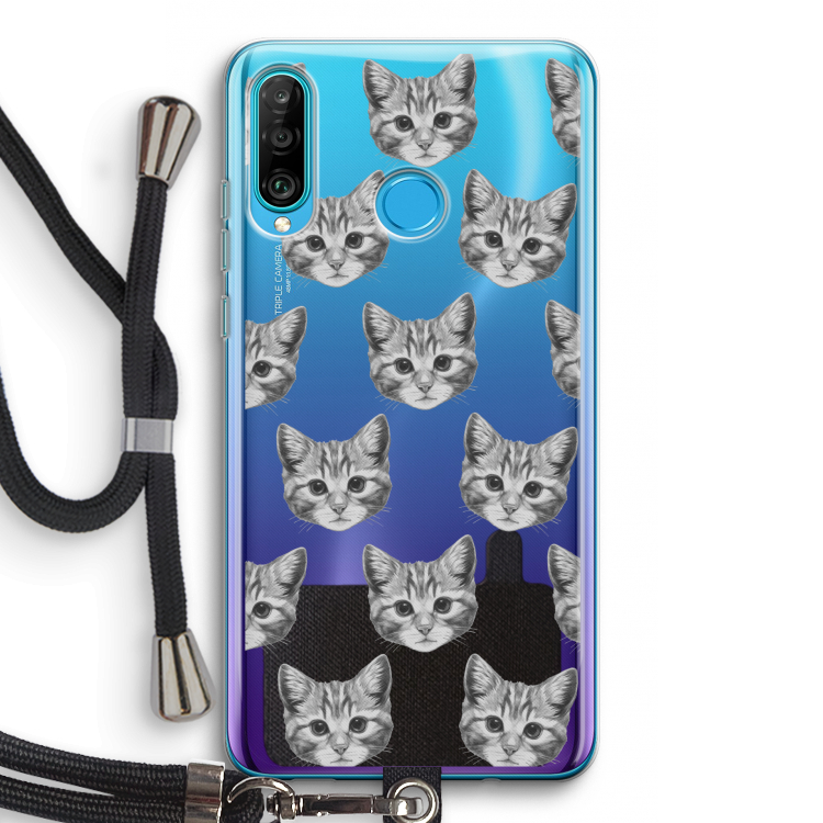 Kitten: Huawei P30 Lite Transparant Hoesje met koord