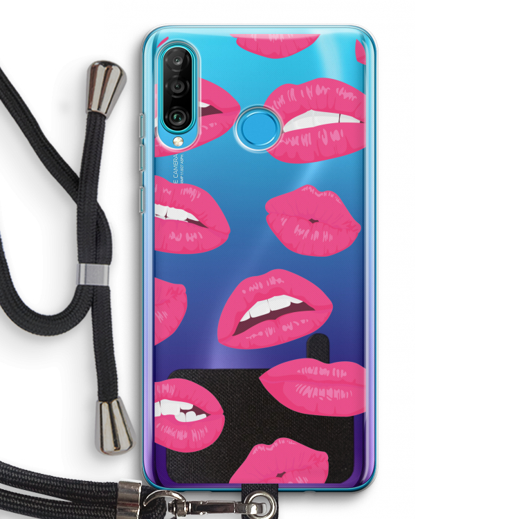 Bite my lip: Huawei P30 Lite Transparant Hoesje met koord