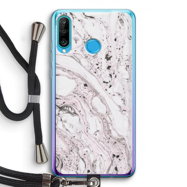 Mengelmoes: Huawei P30 Lite Transparant Hoesje met koord