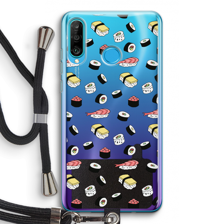 Sushi time: Huawei P30 Lite Transparant Hoesje met koord