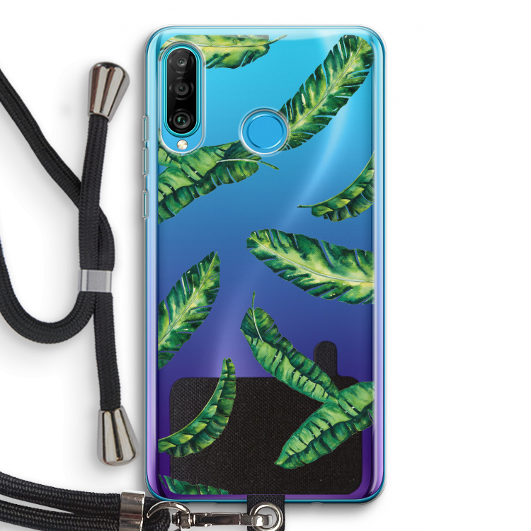 Lange bladeren: Huawei P30 Lite Transparant Hoesje met koord