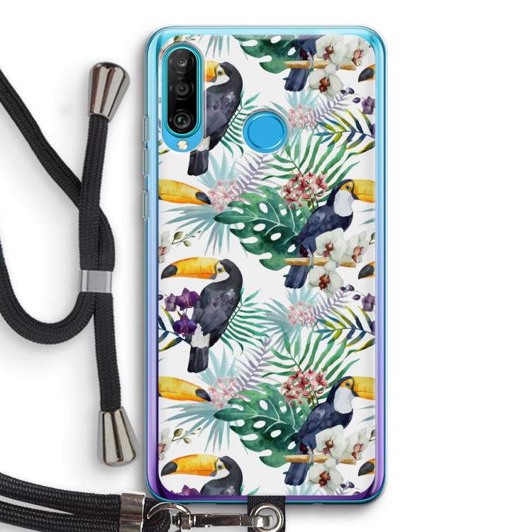 Tukans: Huawei P30 Lite Transparant Hoesje met koord