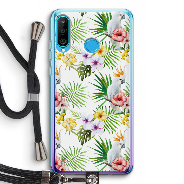 Gele kuif: Huawei P30 Lite Transparant Hoesje met koord