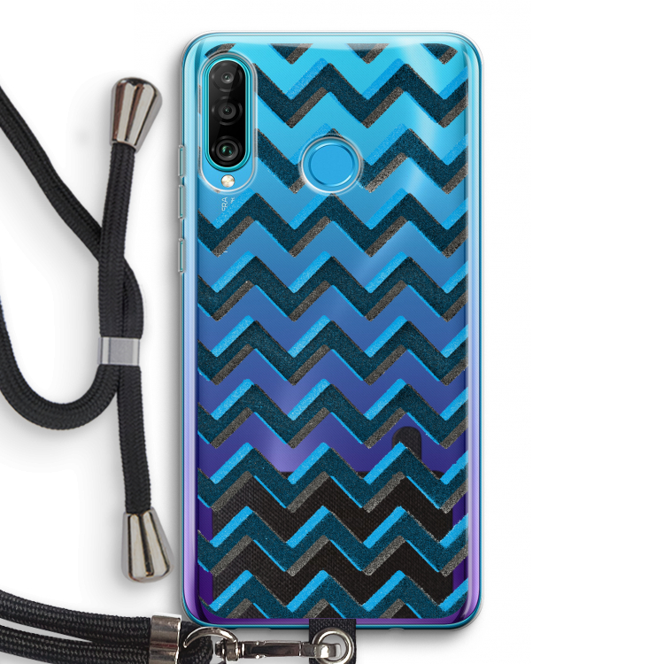 Onderbroken lijn: Huawei P30 Lite Transparant Hoesje met koord