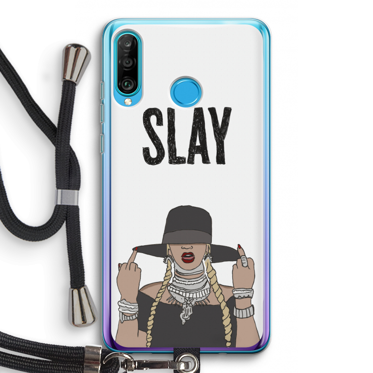 Slay All Day: Huawei P30 Lite Transparant Hoesje met koord